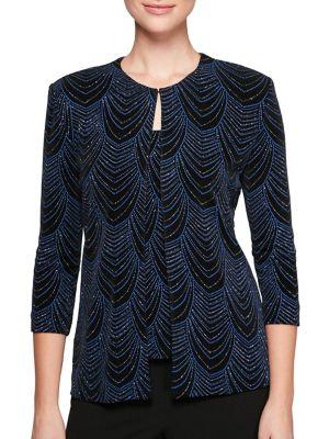 Alex Evenings 2-piece Printed Camisole And Jacket