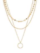 Design Lab Multi-layered Goldtone Pendant Necklace