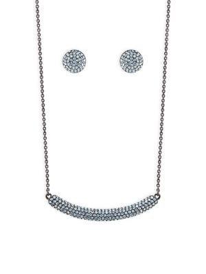 Nina Angelee Swarovski Crystal Necklace And Stud Earrings Set