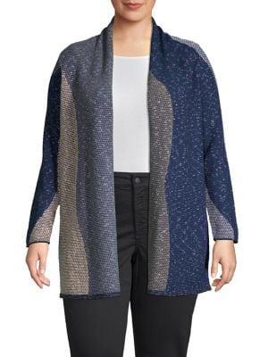 Nic+zoe Plus Plus Textured Office Cardigan