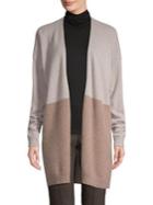 Lord & Taylor Colorblock Open-front Cashmere Cardigan