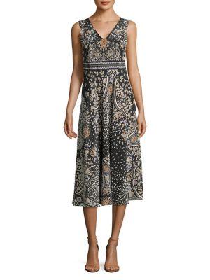 Max Mara Studio Tile Sleeveless Silk Dress