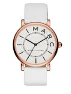Marc Jacobs Classic Rose Goldtone Stainless Steel And Leather Three-hand Strap Watch