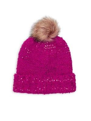 Collection 18 Faux Fur Popcorn Beanie