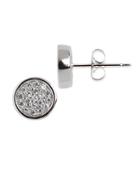 Lord & Taylor Sterling Silver And Cubic Zirconia Pave Disc Stud Earrings