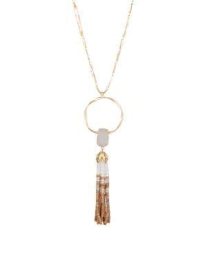 Lonna & Lilly Goldtone & Crystal Beaded Tassel Pendant Necklace