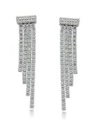 Lord & Taylor Sterling Silver And Cubic Zirconia Waterfall Earrings