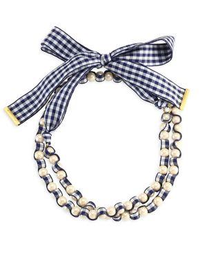 Kate Spade New York Faux Pearl And Ribbon Necklace
