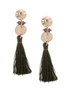 Lonna & Lilly Goldtone And Glass Stone Tassel Drop Earrings