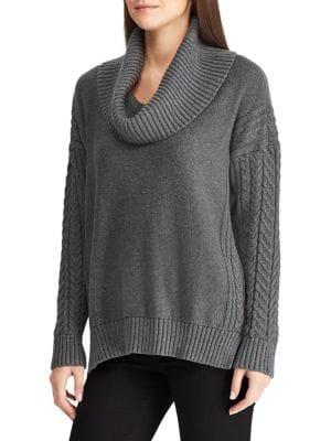 Lauren Ralph Lauren Relaxed-fit Cotton Cowlneck Sweater