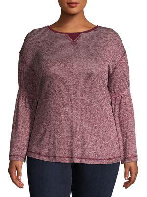 Jessica Simpson Plus Ionna Flutter Sleeve Top