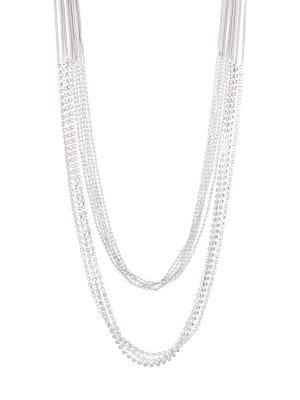 Design Lab Silverplated And Rhinestone Multi-strand Necklace