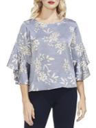 Vince Camuto Petite Ruffle Sleeve Floral Top