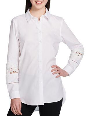 Calvin Klein Plus Button-down Lacework Shirt