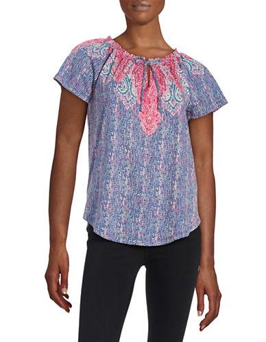 Lucky Brand Printed Cotton-blend Top