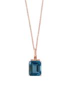 Effy Ocean Bleu Diamond, London Blue, 14k Gold & 14k Rose Gold Necklace