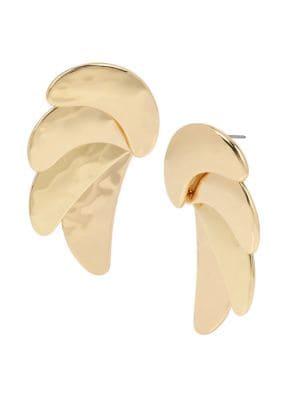 Robert Lee Morris Greener Pastures Goldtone Sculptural Fan Earrings
