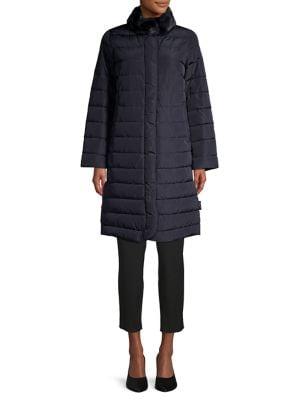 Weekend Max Mara Faux Fur-trim Quilted Coat