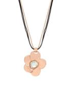 Robert Lee Morris Soho Crystal And Leather Flower Pendant Necklace