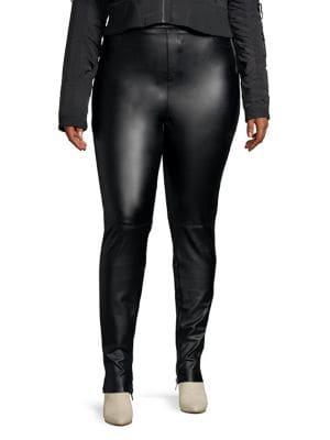 La La Anthony Plus High-rise Vegan Leather Stretch Pants
