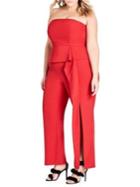 City Chic Plus Fit-&-flare Twister Jumpsuit