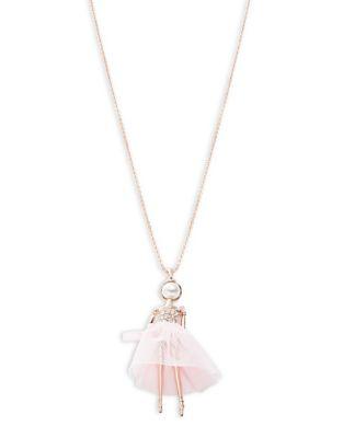 Ted Baker London Faux Pearl And Pave Ballerina Pendant Necklace
