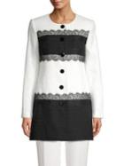 Karl Lagerfeld Paris Longline Contrast Tweed Jacket