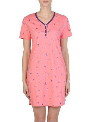 Claudel Short-sleeve Cotton Short Gown