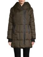 French Connection Hooded Quilted Coat