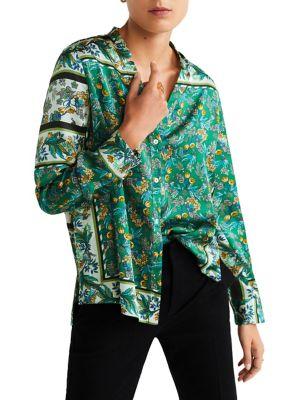 Mango Satin Printed Blouse