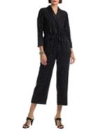 Trina Turk Cocktail Celebration Straight-leg Crop Embellished Drawstring Jumpsuit