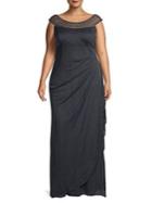 Xscape Plus Faux Pearl-embellished Gown