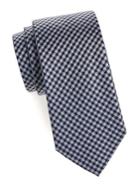 Black Brown Gingham Silk Tie