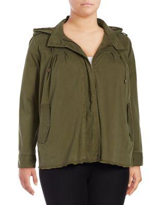 Lucky Brand Plus Military Hooded Jacket