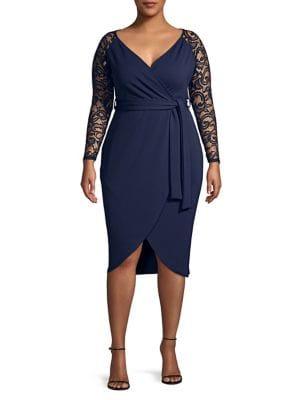 Quiz Plus Lace Wrap Dress