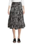 Context Pleated Floral Midi Skirt