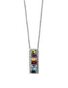 Effy 925 Amethyst, Pink Amethyst, Blue Topaz, 18k Yellow Gold And Sterling Silver Pendant Necklace