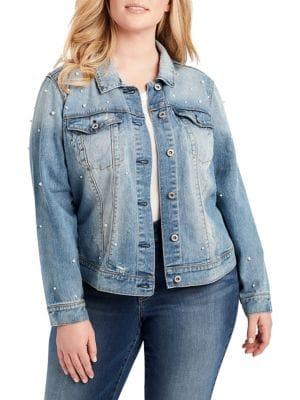 Jessica Simpson Plus Embellished Denim Jacket