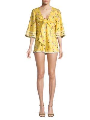 Finders Woodlands Floral Flared-sleeve Playsuit