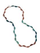 Robert Lee Morris Soho Ombre Silvertone Geometric Half Moon Long Necklace