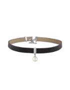 Majorica New Isla 10mm Faux Pearls Leather Choker Necklace