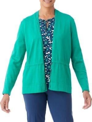 Olsen Urban Bloom Cotton Blend Cardigan