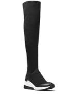 Michael Michael Kors Ace Vachetta Leather And Scuba Knee-high Boots