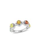 Sonatina Sterling Silver & Multicolor Sapphire Infinity Ring