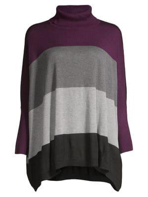 Calvin Klein Colorblock Waterfall Turtleneck Sweater