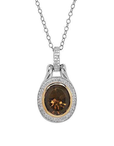 Lord & Taylor Citrine, Diamond, Sterling Silver And 14k Yellow Gold Pendant Necklace