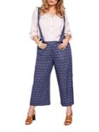Addition Elle Love And Legend Plus Geometric-print Suspender Pants