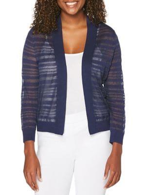 Rafaella Petite Open-front Sheer Cardigan