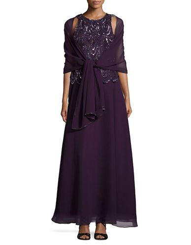 J Kara Sequined Sleeveless Dress