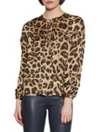 Walter Baker Leopard-print Tie-front Top